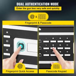 image-VEVOR Safe Box, 0.8 CU.FT Fingerprint Safe Box for Money with 2 Keys & Digital Keypad, Q235 Steel Safe Box for Storing Cash, Jewelry, Pistols, Documents, Watches in Home & Office & Hotel