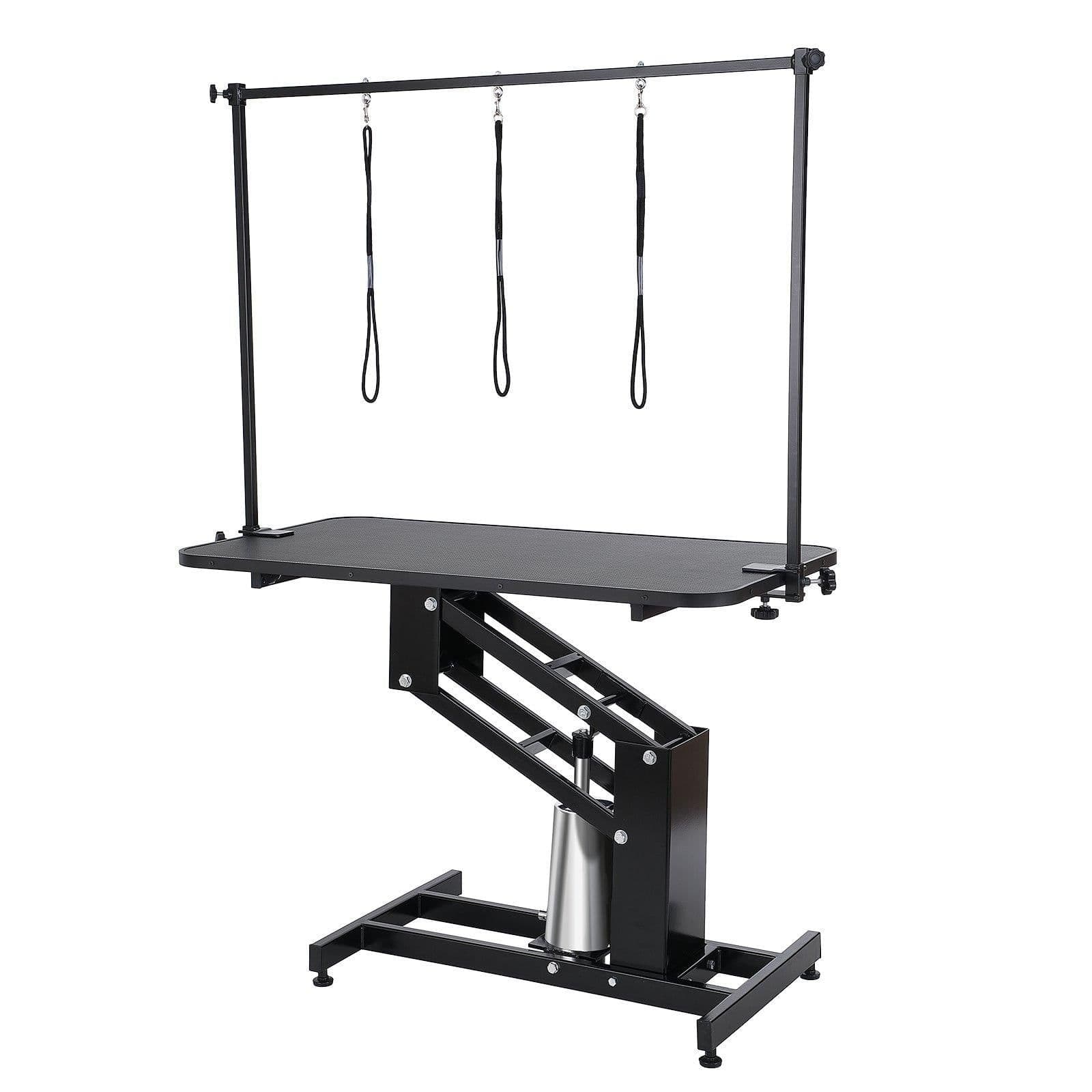 image-VEVOR 43" Hydraulic Pet Grooming Table, Heavy Duty Dog Grooming Arm for Medium/ Small Dogs, Height Adjustable Dog Grooming Station, Anti Slip Tabletop /Dog Grooming Station, Max Bearing 400LBS
