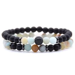 image-Micro-inlaid Zircon Nracelet 6mm Natural Stone Beaded Bracelet