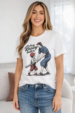 image-Tilly Ballers Cool Mom Retro Baseball T-Shirt - Cotton Blend