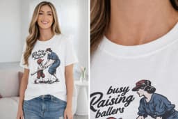 image-Tilly Ballers Cool Mom Retro Baseball T-Shirt - Cotton Blend