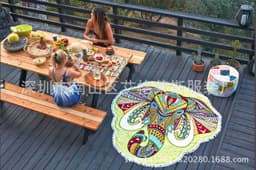 image-2017 AliExpress Explosive New Creative Elephant European and American Style Round Beach Towel Bath Towel Shawl Tapestry