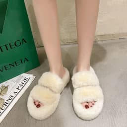 image-Fuzzy Slippers Women House Shoes Fluffy Bedroom Slippers