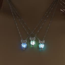 image-European and American creative new luminous owl necklace clavicle chain diy luminous cage accessories spot wholesale