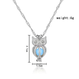 image-European and American creative new luminous owl necklace clavicle chain diy luminous cage accessories spot wholesale