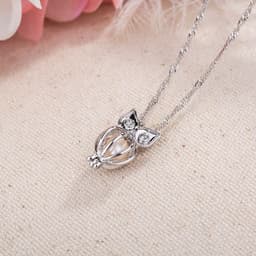 image-European and American creative new luminous owl necklace clavicle chain diy luminous cage accessories spot wholesale