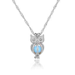 image-European and American creative new luminous owl necklace clavicle chain diy luminous cage accessories spot wholesale