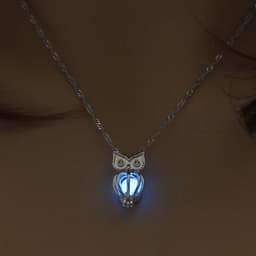 image-European and American creative new luminous owl necklace clavicle chain diy luminous cage accessories spot wholesale