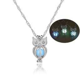 image-European and American creative new luminous owl necklace clavicle chain diy luminous cage accessories spot wholesale