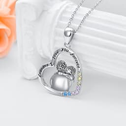 image-White Gold Plated Cubic Zirconia Granny Necklace In Sterling Silver