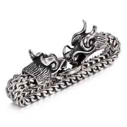 image-European and American Trend Jewelry Wholesale Men's Multilayer Bracelet Domineering Double Dragon Men's Bracelet Faucet Buckle