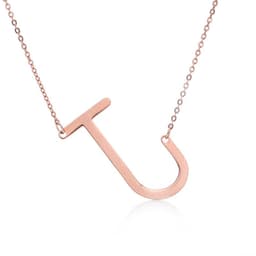 image-Fabulous Rose Gold Plated Stainless Steel Initial Letter Pendant Necklace