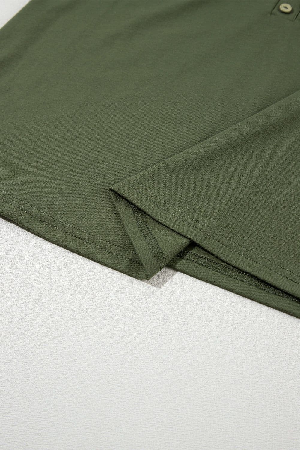 image-Jungle Green V Neck Tank Top - Half Button
