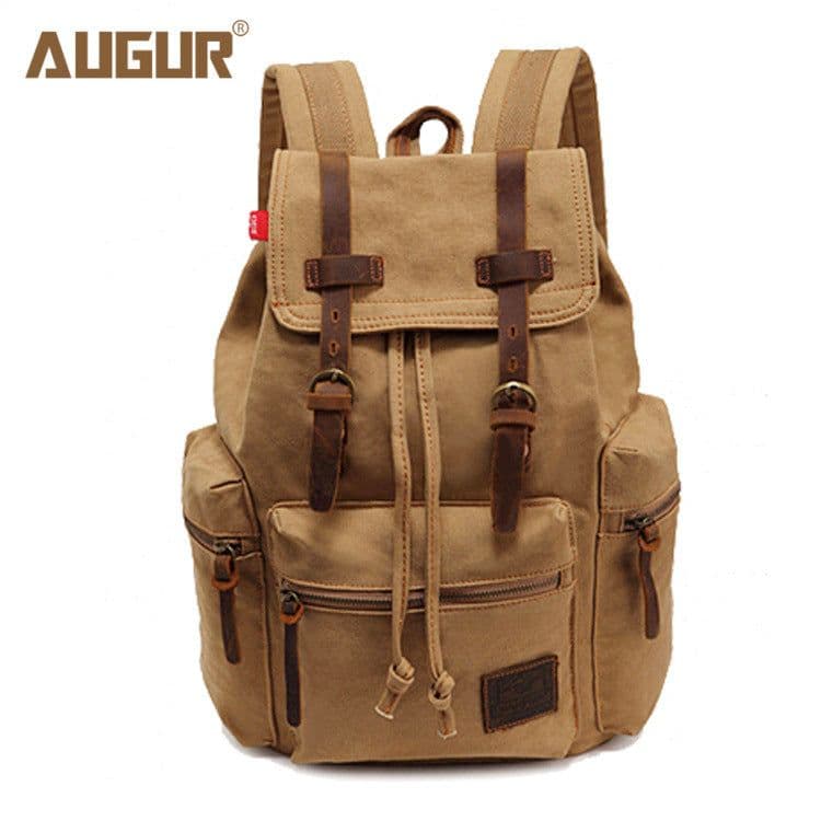 image-AUGUR/ Aoge canvas bag retro men's bag backpack computer bag student bag schoolbag European and American cross-border supply