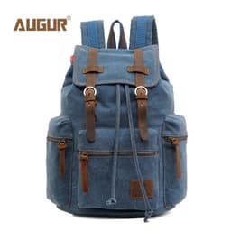 image-AUGUR/ Aoge canvas bag retro men's bag backpack computer bag student bag schoolbag European and American cross-border supply