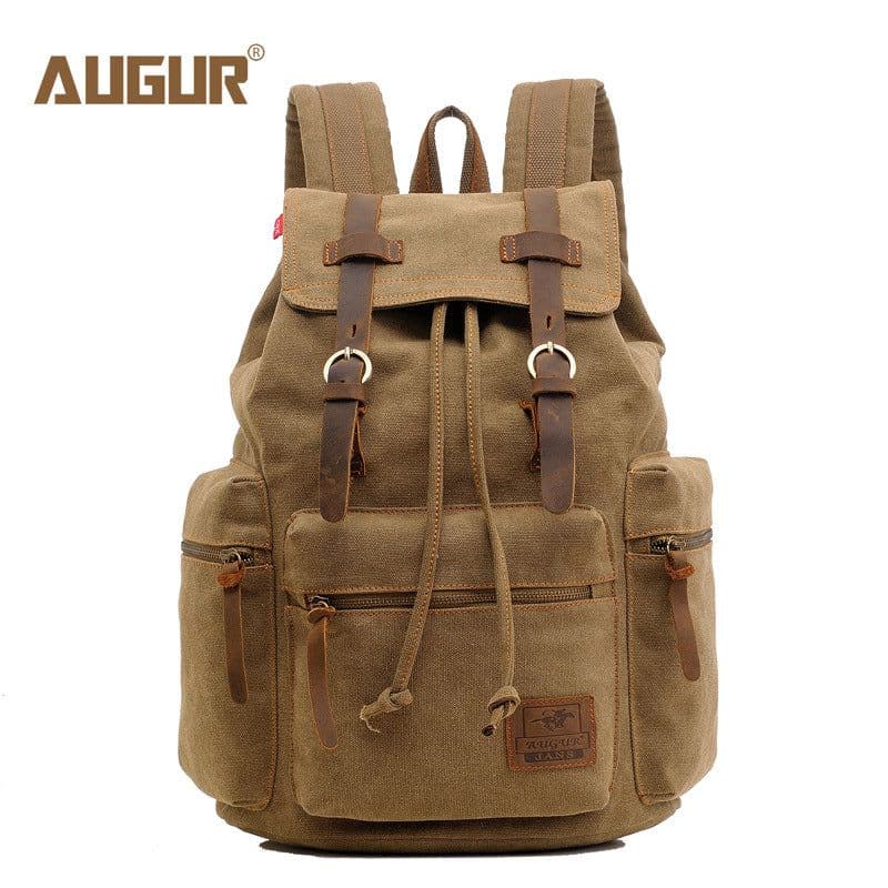 image-AUGUR/ Aoge canvas bag retro men's bag backpack computer bag student bag schoolbag European and American cross-border supply
