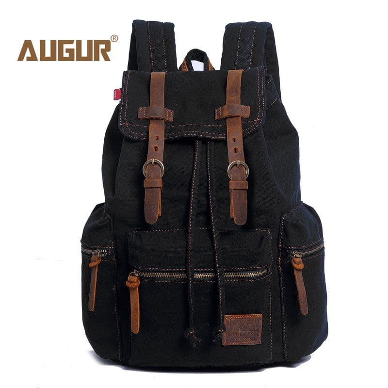image-AUGUR/ Aoge canvas bag retro men's bag backpack computer bag student bag schoolbag European and American cross-border supply