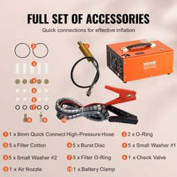 image-VEVOR PCP Air Compressor, 4500PSI Portable PCP Airgun Compressor with Built-in Converter, Auto-Stop | DC12V/AC120V | Oil & Water-Free Paintball Tank Compressor Pump for Air Rifle, Scuba Diving Bottle