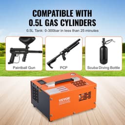 image-VEVOR PCP Air Compressor, 4500PSI/30Mpa Portable PCP Airgun Compressor with External Converter, DC12V, AC115V | Oil & Water-Free | Manual-Stop Air Rifle, Paintball and Scuba Tank Compressor Pump