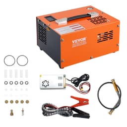 image-VEVOR PCP Air Compressor, 4500PSI/30Mpa Portable PCP Airgun Compressor with External Converter, DC12V, AC115V | Oil & Water-Free | Manual-Stop Air Rifle, Paintball and Scuba Tank Compressor Pump