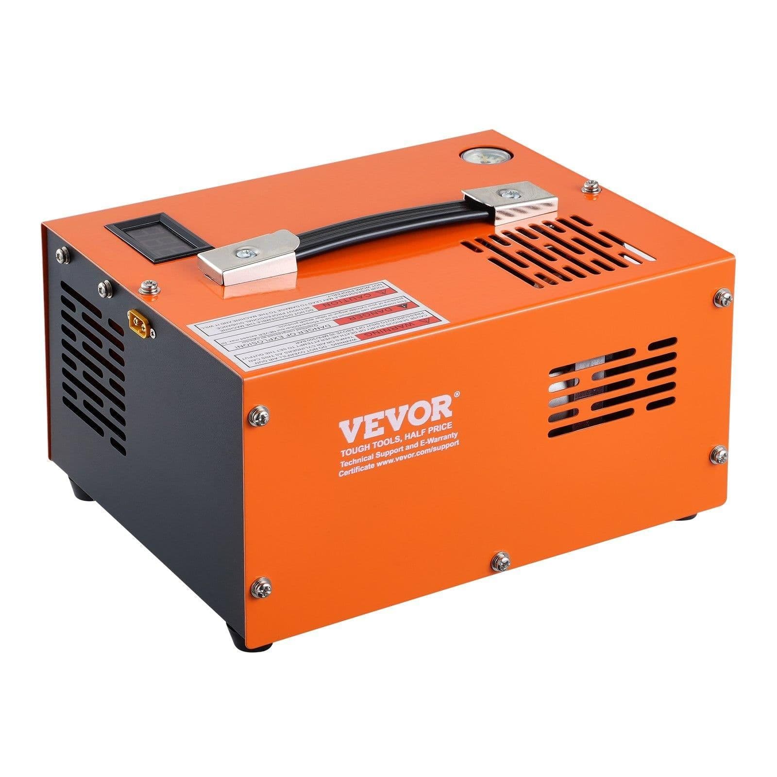 image-VEVOR PCP Air Compressor, 4500PSI/30Mpa Portable PCP Airgun Compressor with External Converter, DC12V, AC115V | Oil & Water-Free | Manual-Stop Air Rifle, Paintball and Scuba Tank Compressor Pump