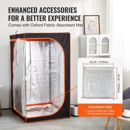 image-VEVOR Portable Steam Sauna Tent Full Size, 1000W Personal Sauna Blanket Kit for Home Spa, Detoxify & Soothing Heated Body Therapy, Time & Temperature Remote Control With Floor Mat