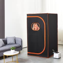 image-VEVOR Portable Steam Sauna Tent Full Size, 1000W Personal Sauna Blanket Kit for Home Spa, Detoxify & Soothing Heated Body Therapy, Time & Temperature Remote Control With Floor Mat