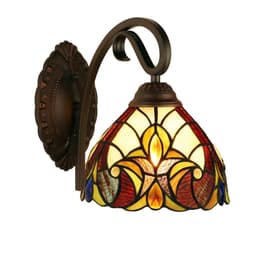 image-ADIA Victorian-Style 1-Light Dark Bronze Finish Wall Sconce 8" Shade
