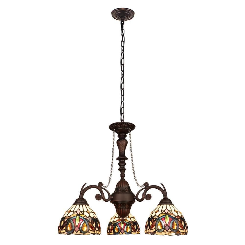 image-SERENITY Victorian-Style 3-Light Dark Bronze Finish Mini Chandelier 24" Wide
