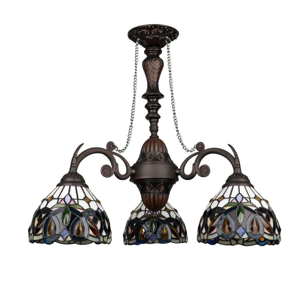 image-SERENITY Victorian-Style 3-Light Dark Bronze Finish Mini Chandelier 24" Wide