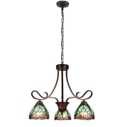 image-Victorian-Style 3-Light Antique Dark Bronze Finish Mini Chandelier 25" Wide