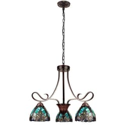 image-Victorian-Style 3-Light Antique Dark Bronze Finish Mini Chandelier 25" Wide