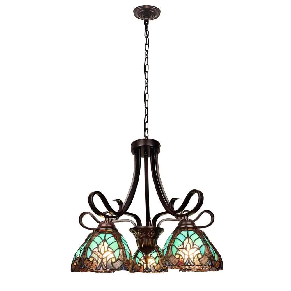 image-Victorian-Style 5-Light Antique Dark Bronze Finish Large Chandelier 25" Wide