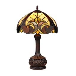 image-Tiffany-Style Antique Dark Bronze 1-Light Victorian Table Lamp 12" Shade