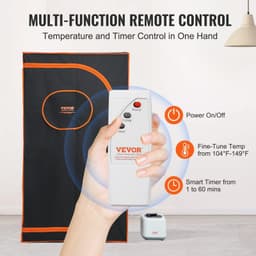 image-VEVOR Portable Steam Sauna Tent Full Size, 1000W Personal Sauna Blanket Kit for Home Spa, Detoxify & Soothing Heated Body Therapy, Time & Temperature Remote Control With Floor Mat