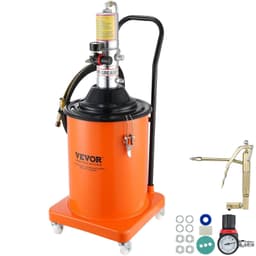 image-VEVOR Grease Pump, 5 Gallon 20L, Air Operated Grease Pump with 13 ft High Pressure Hose and Grease Gun, Pneumatic Grease Bucket Pump with Wheels, Portable Lubrication Grease Pump 50:1 Pressure Ratio
