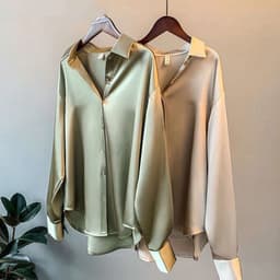 image-Women's Long-sleeved Satin Shirt