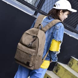 image-Fashion trend backpack casual rucksack retro travel bag college unisex student school bag 8016