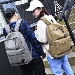 image-Fashion trend backpack casual rucksack retro travel bag college unisex student school bag 8016