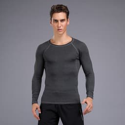 image-Outdoor running sports jacket men's long-sleeved fitness quick-drying tight compression pants basketball training suit factory direct sales