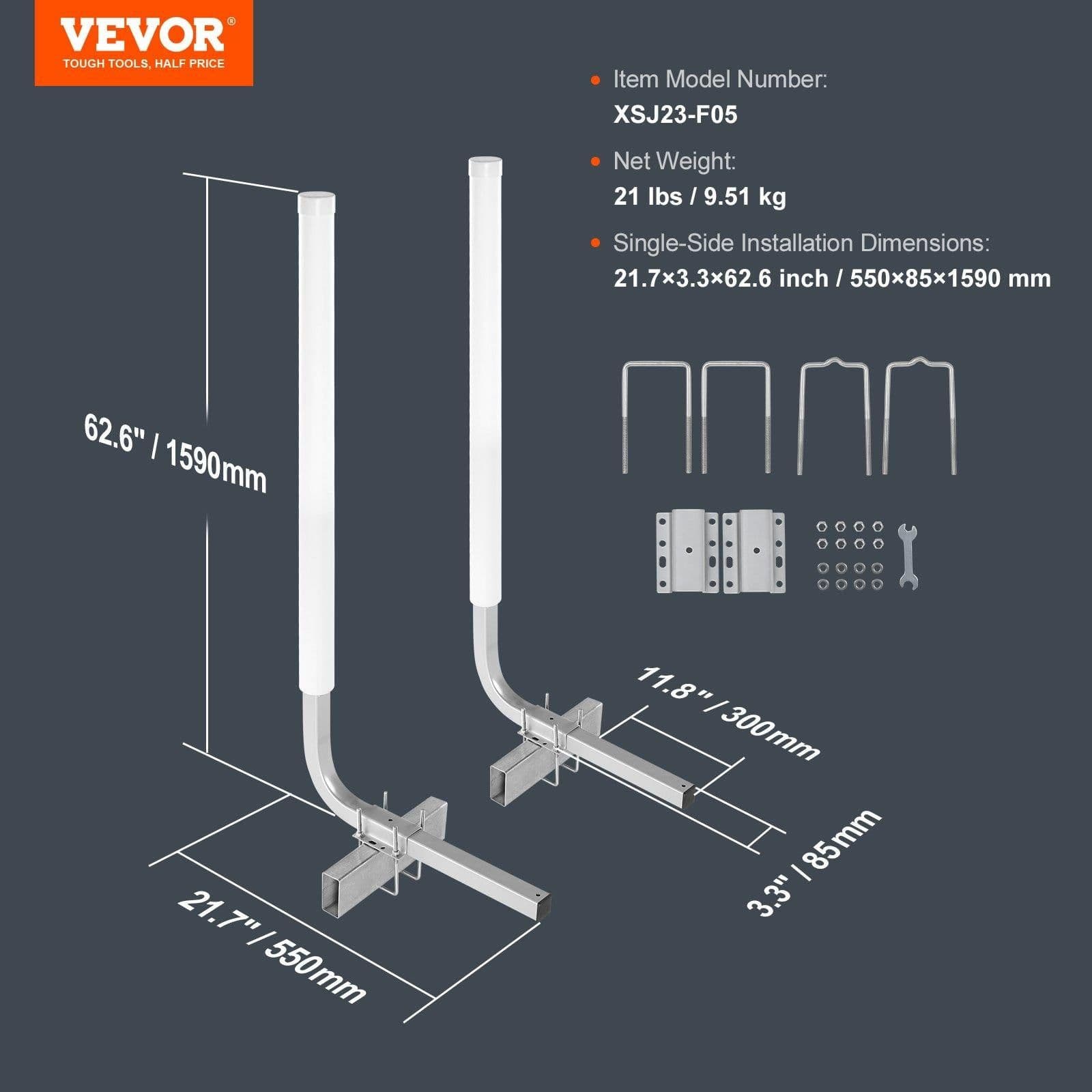 image-VEVOR Boat Trailer Guide, 60″ Adjustable Design Trailer Guide Poles, 2PCS High-Hardness Steel Trailer Guide-Ons, Trailer Guides with PVC Pipes, for Ski Boat, Fishing Boat or Sailboat Trailer