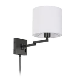 image-1LT Double Swing Arm Wall Lamp, MB, WH Shade