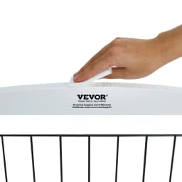 image-VEVOR Free Standing Dog Gate, 32" H x 96.5" W Freestanding Pet Gate, 4 Panels Foldable Dog Gate for Wide and Narrow Passageways, Expandable Dog Barrier with Silent Foot Support for Indoor, White