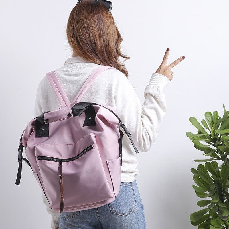 image-Korean style backpack trendy women's large-capacity travel backpack Wild College Middle School Student Schoolbag Campus