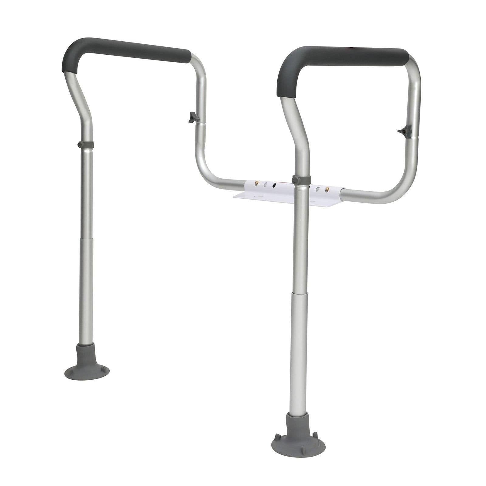 image-VEVOR Toilet Safety Rail, Bathroom Toilet Seat Frame, Adjustable Width & Height Fit Most Toilets, Supports 300lbs, Toilet Handles Grab Bars with Padded Armrests for Handicap, Disabled, Seniors