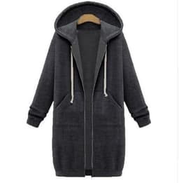 image-Hooded long-sleeved winter sweater women's jacket in a long thick shirt