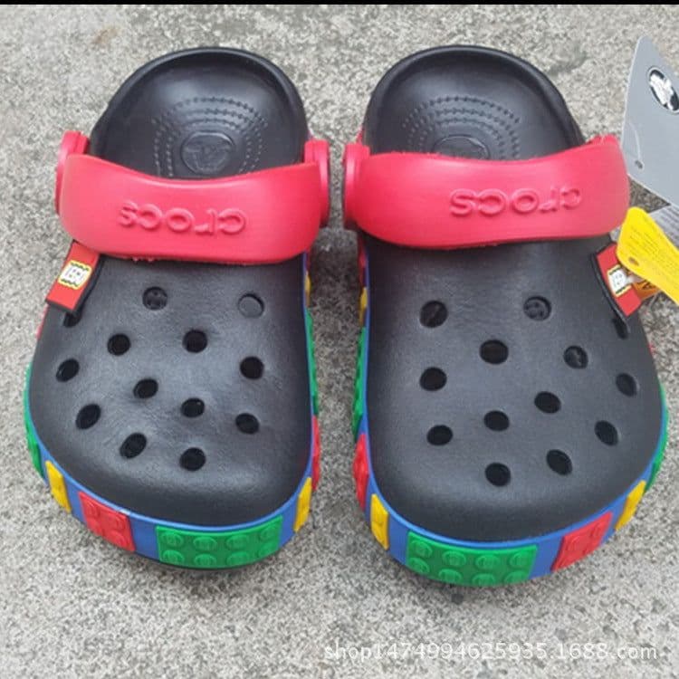 image-Crocs Baotou Beach Shoes - Lego Rose Red J3 21.5CM
