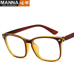 image-Classic square glasses frame men and women retro rice glasses frame lens plus blue film UV400 flat mirror 15969
