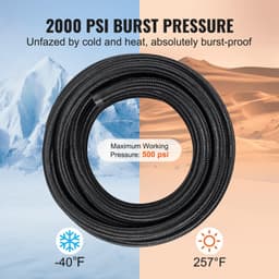 image-VEVOR 8AN Fuel Line Kit, 20 FT Fuel Hose Kit, 0.43" Nylon Stainless Steel Braided Fuel Line Oil/Gas/Diesel Hose End Fitting Kit, with 12 PCS Swivel Fitting Adapter Kit, Black