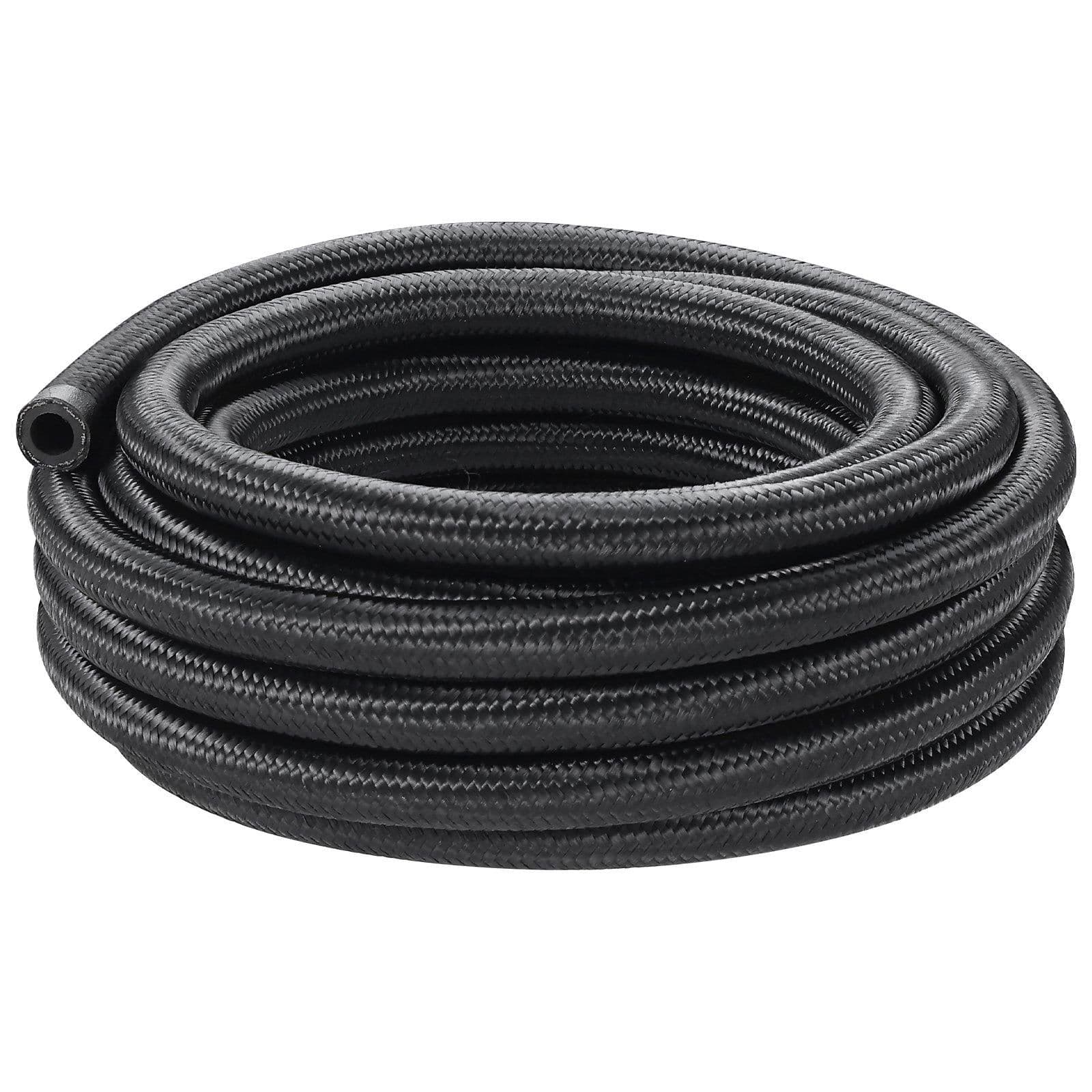 image-VEVOR 8AN Fuel Line Kit, 20 FT Fuel Hose Kit, 0.43" Nylon Stainless Steel Braided Fuel Line Oil/Gas/Diesel Hose End Fitting Kit, with 12 PCS Swivel Fitting Adapter Kit, Black